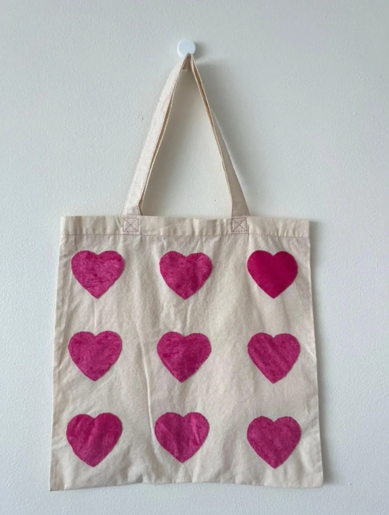 Fuzzy Pink Hearts Tote Bag - Image 3
