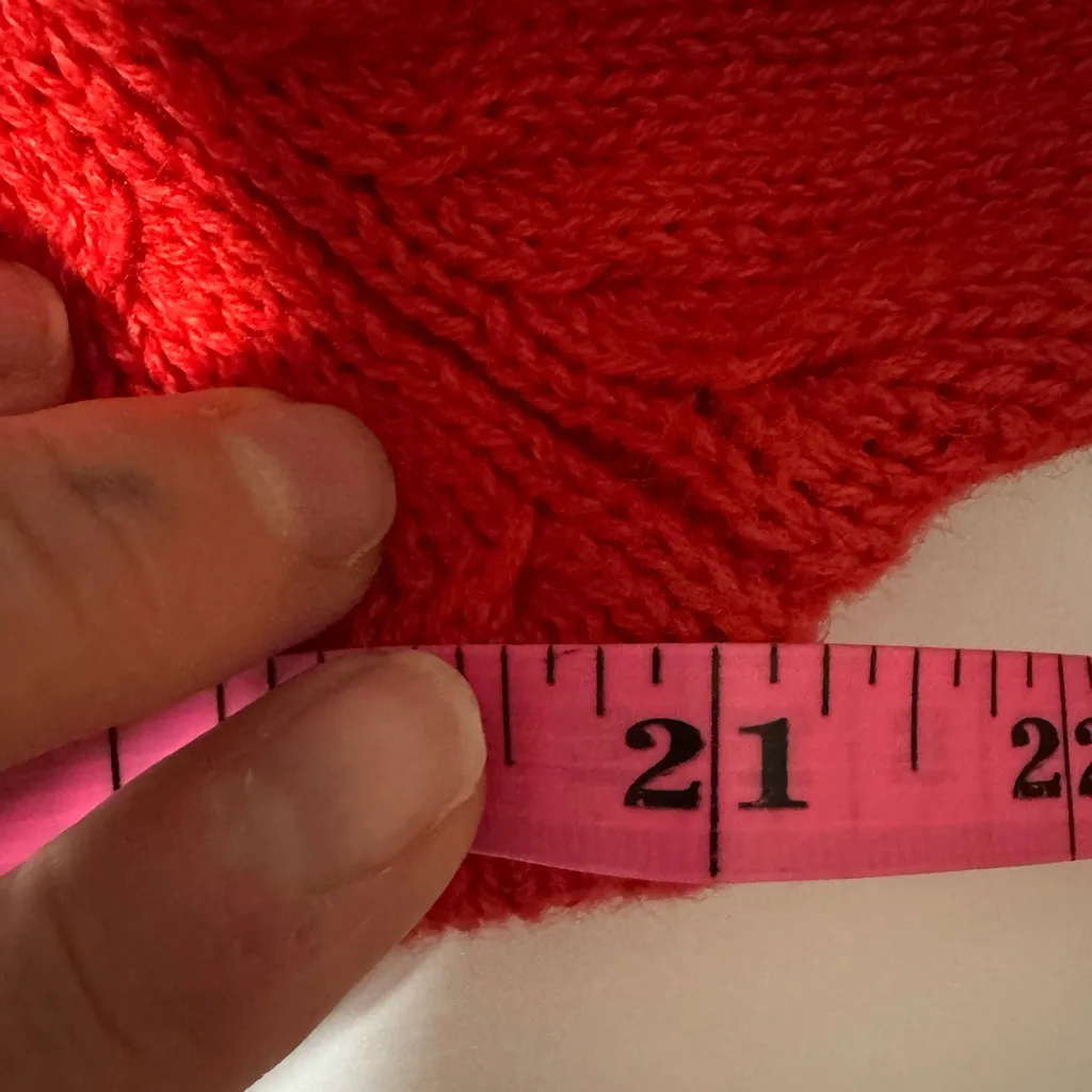 Vintage‎ Red Beaded Leaf Sweater Ramie Cotton Knit Fall Holiday teacher small - Image 9