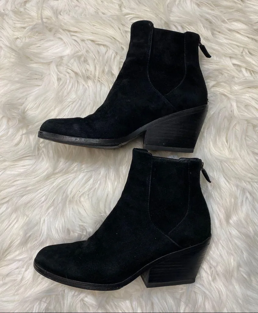 Eileen Fisher Peter Black Suede Ankle Boots Booties size 6.5 - Image 3
