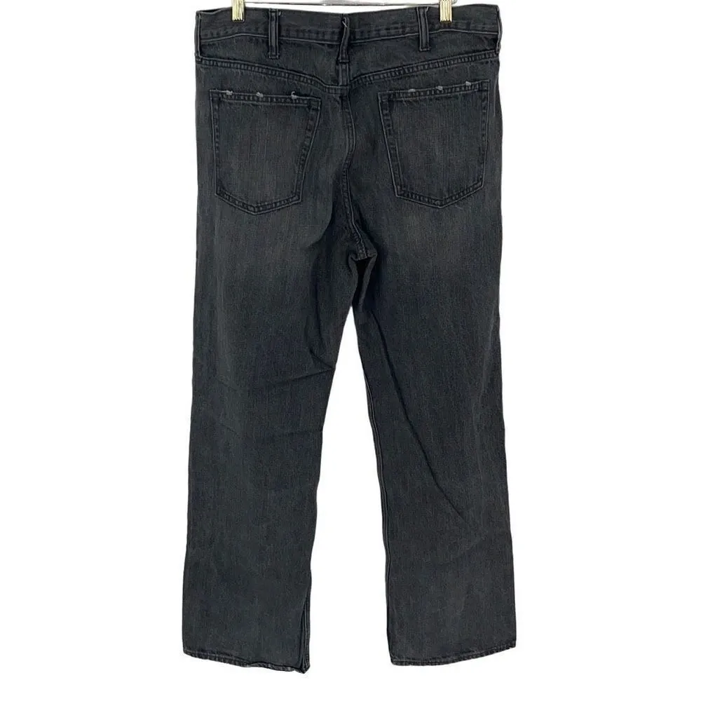 Old Navy Mens Straight Jeans Loose Ample 100% Cotton 5 Pocket Bkack Gray Size 38 - Image 4