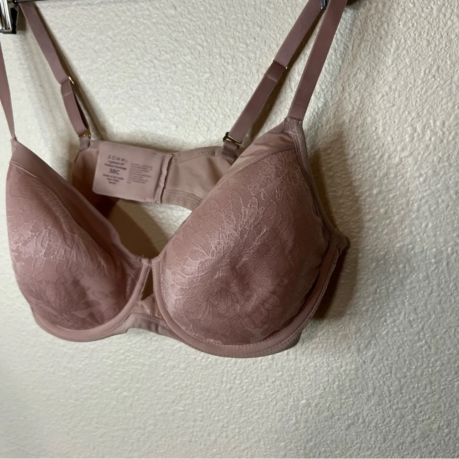 Soma 052201 light brown lace lightest light prefect coverage bra 38C - Image 2