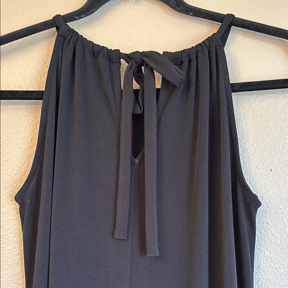 Apt. 9 Size S/M Black Purple Print Halter Shift Jersey Mini Sundress Travel - Image 9