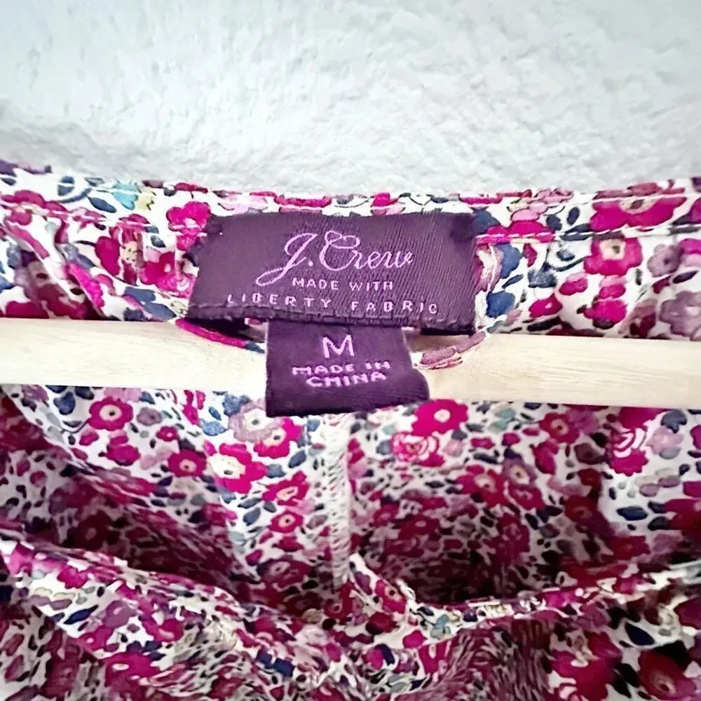 J. CREW x LIBERTY FABRICS | Ditsy Red White Floral Button Down Romper | Medium - Image 5