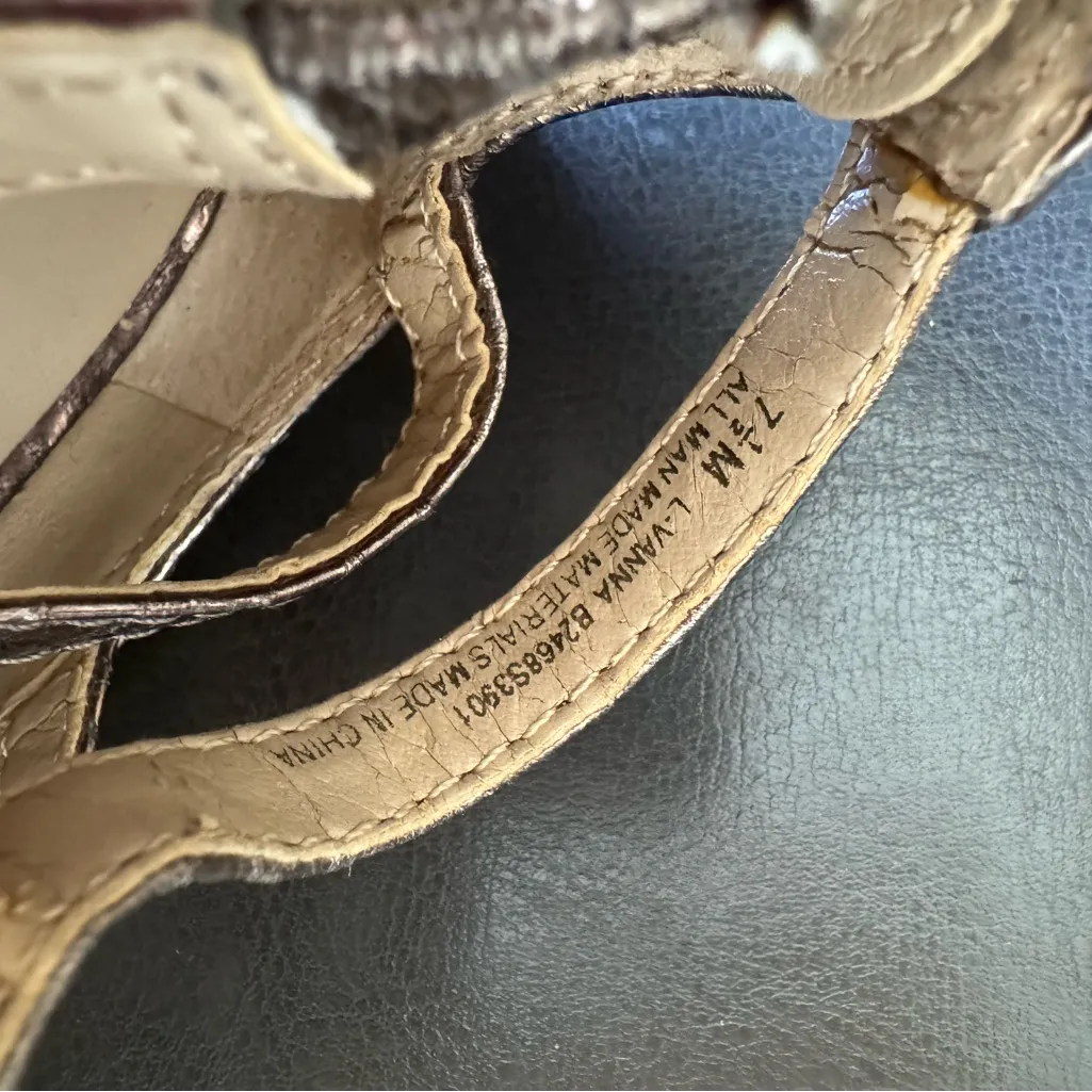 Franco Sarto Brown Scale Leather Heels - Image 6