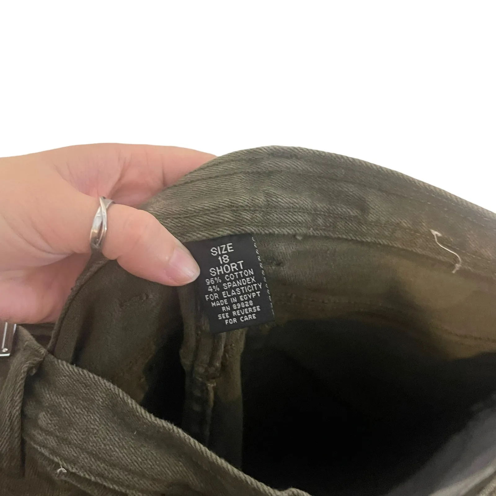 Gloria Vanderbilt Vintage 90s Women's Plus Size 18 Short High Rise‎ Green Jeans - Image 7