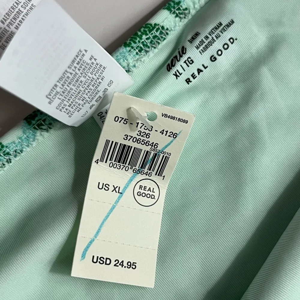 Aerie • NWT Green Blue Zebra Stripe Bikini Bottom - Image 3