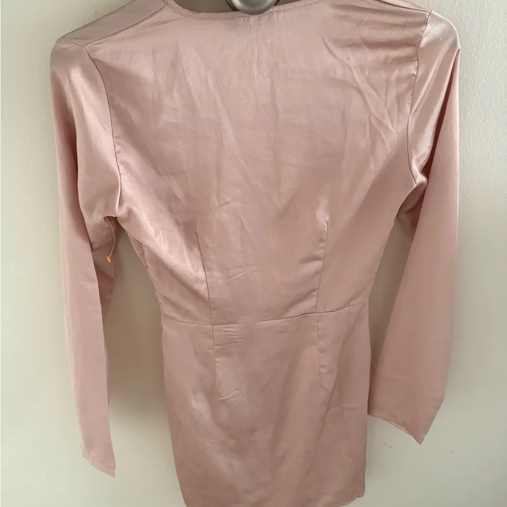 PrettyLittleThing Blush Pink Satin Dress - Image 2
