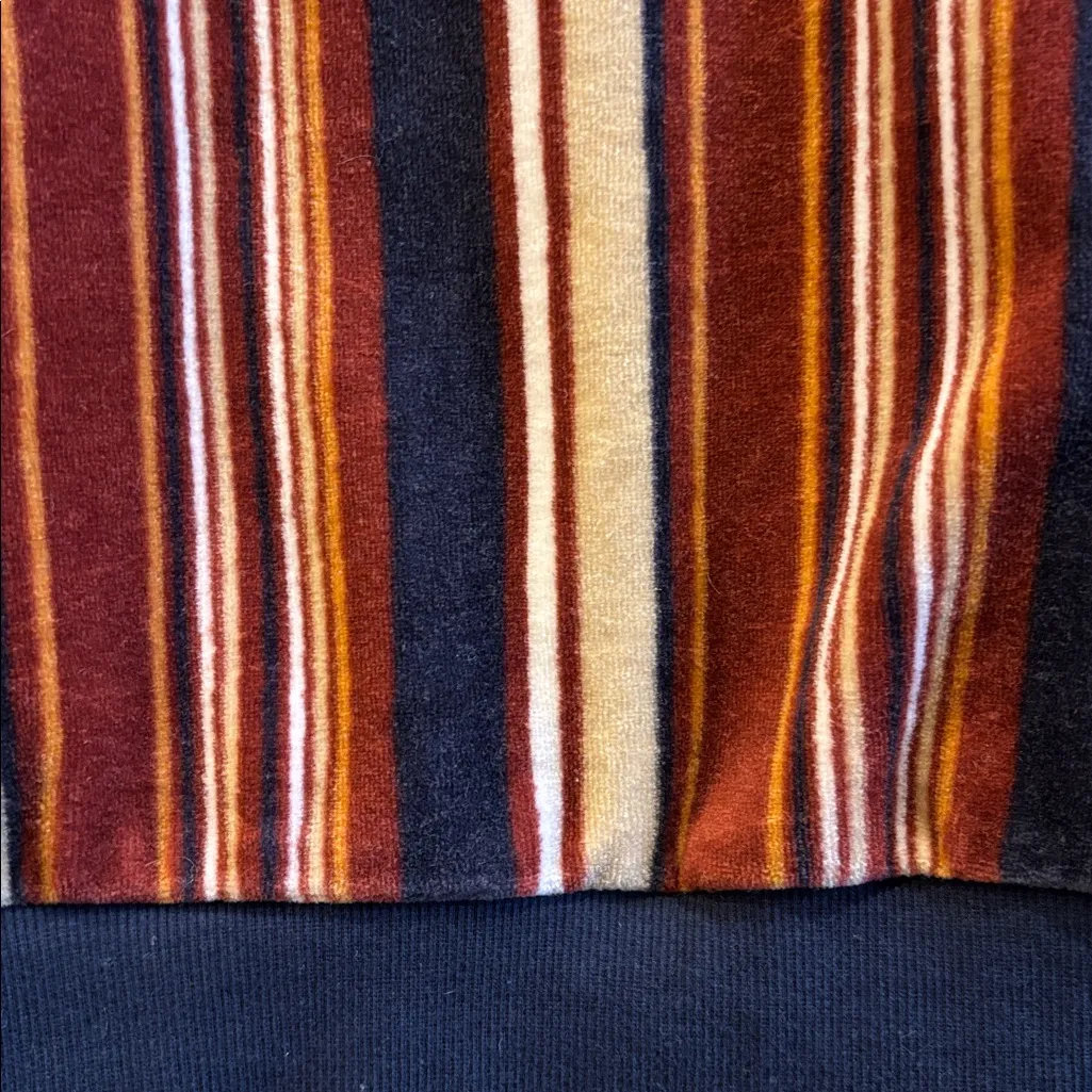 FOREVER 21 BRAND..MULTI COLORED VELOUR STRIPED SWEATER RUST BLUE CREME WHITE - Image 7