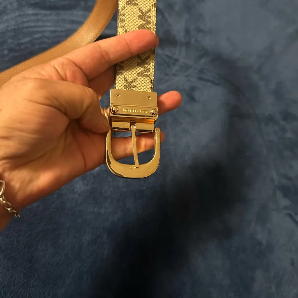 Michael Kors Gold and Tan Women's Belt - Image 3