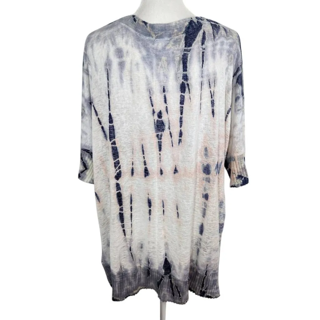Maronie Dyed and Distressed Oversized Top Size Medium Blue - Image 2