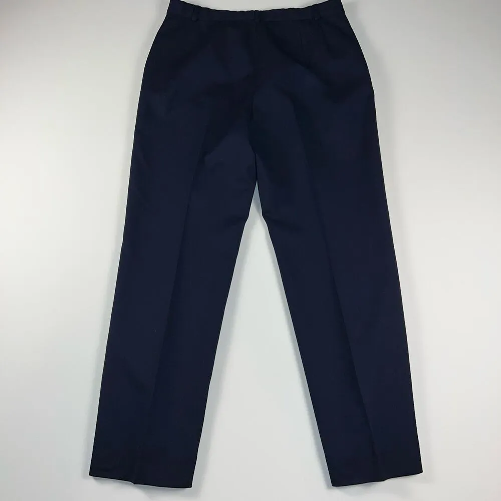 Pendleton  Virgin Wool Flat Front Fully Lined Navy Blue Dress Pants Size 10 - Image 7