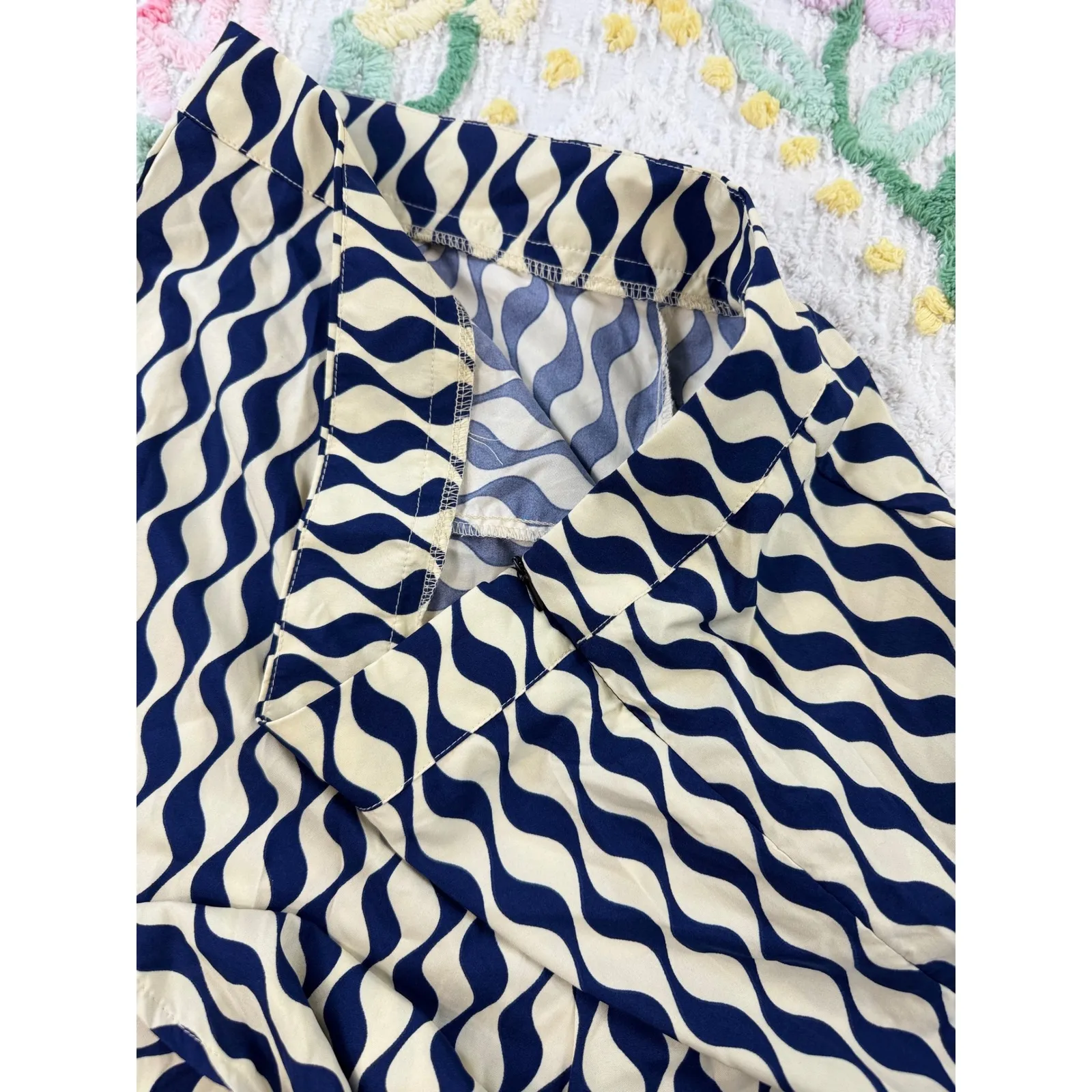 Shein Women's Wide Leg Pants Geometric Print Palazzo Bell Bottoms xl - Image 7