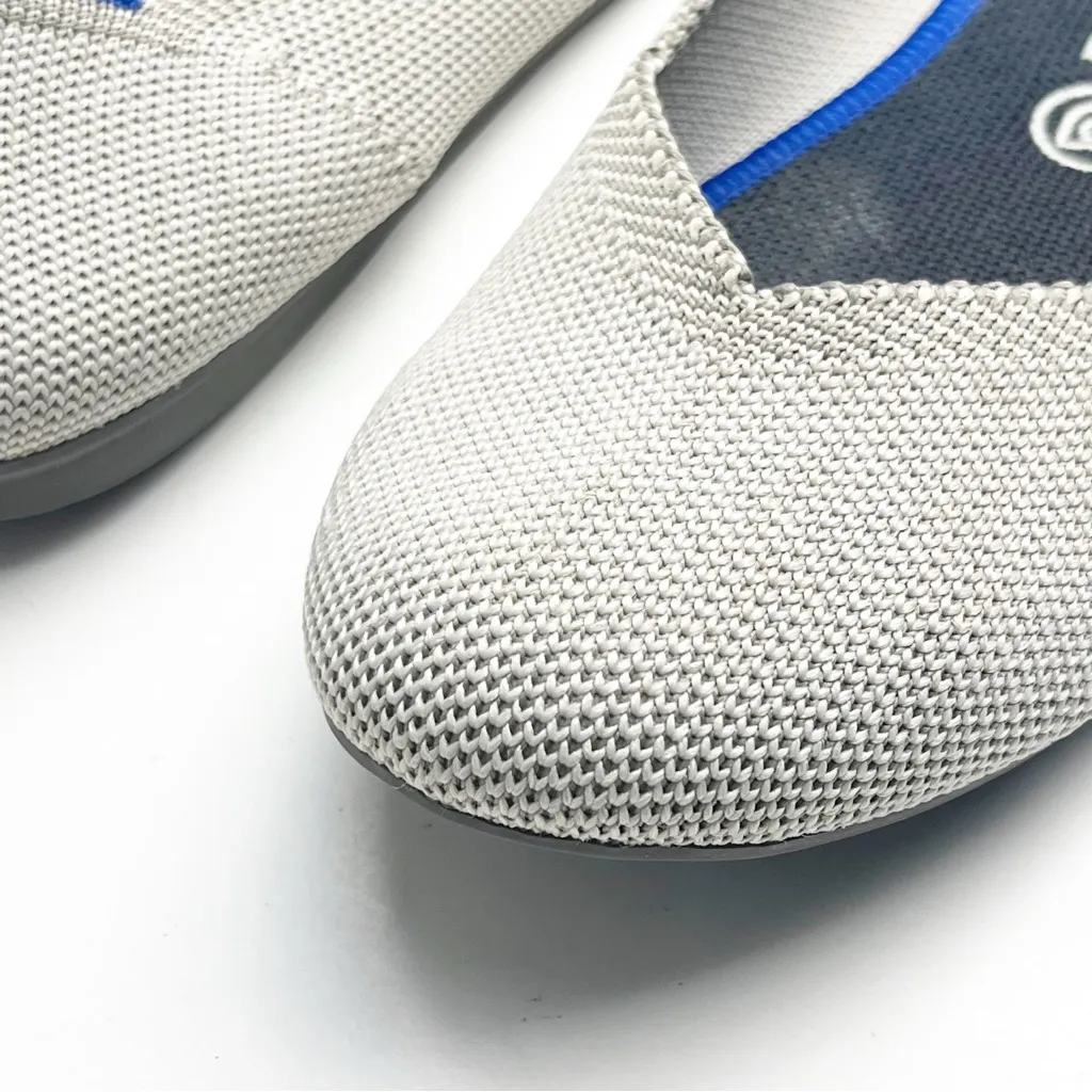 ROTHY’S The Flat Round Toe Flax Birdseye Gray Cream Ballet Flats, Size 8 - Image 12