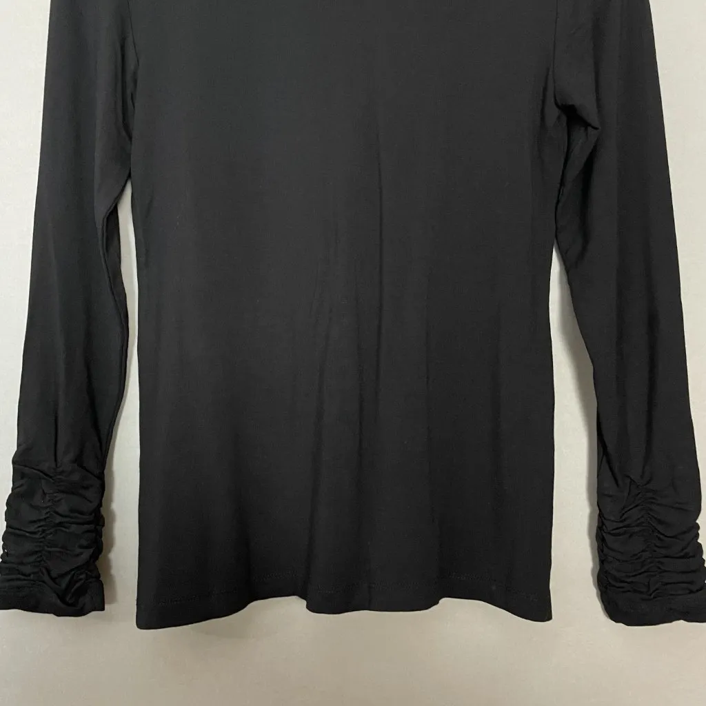 NWT Alfani Turtleneck Shirt Long Sleeve Black Knit Size Petite Small Women Rayon - Image 5