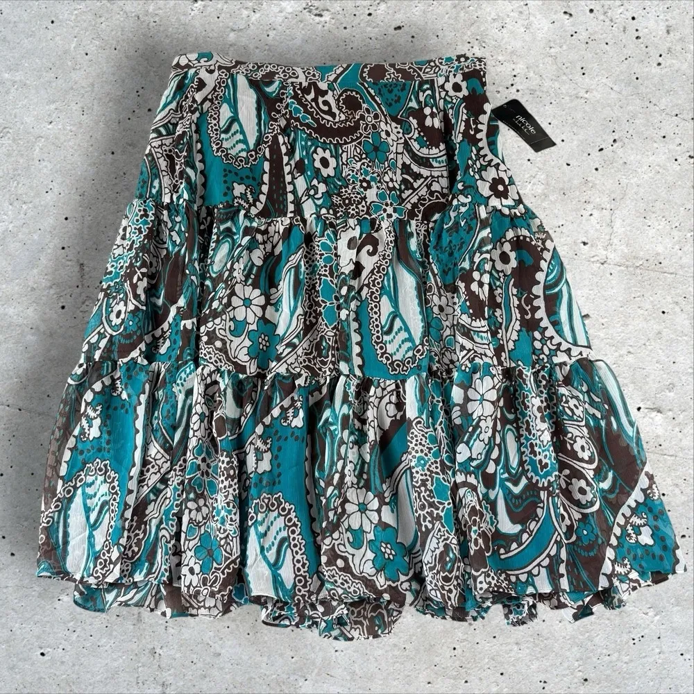 Vtg 90s Y2K Paisley Chiffon Tank Blouse Skirt Set Boho Fairy Whimsical Fits Sz L - Image 2