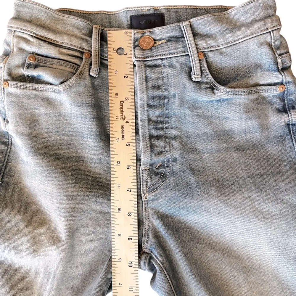 MOTHER The Stunner Ankle Fray Size 24 Hit The Jackpot Light Wash Blue Distressed - Image 14