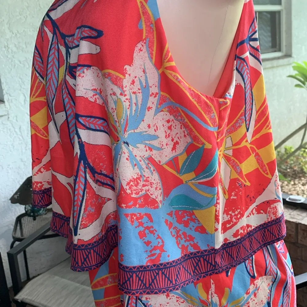 Flying Tomato Floral Multicolored short Romper woman size MEDIUM floral vibrant - Image 4