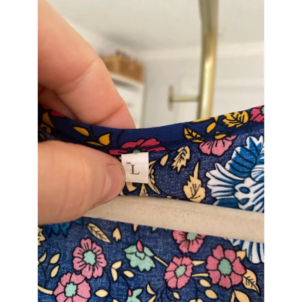 Floral Y2k Knee Length Dress Cottagecore L Boho Fairycore Soft Clean Girl - Image 4