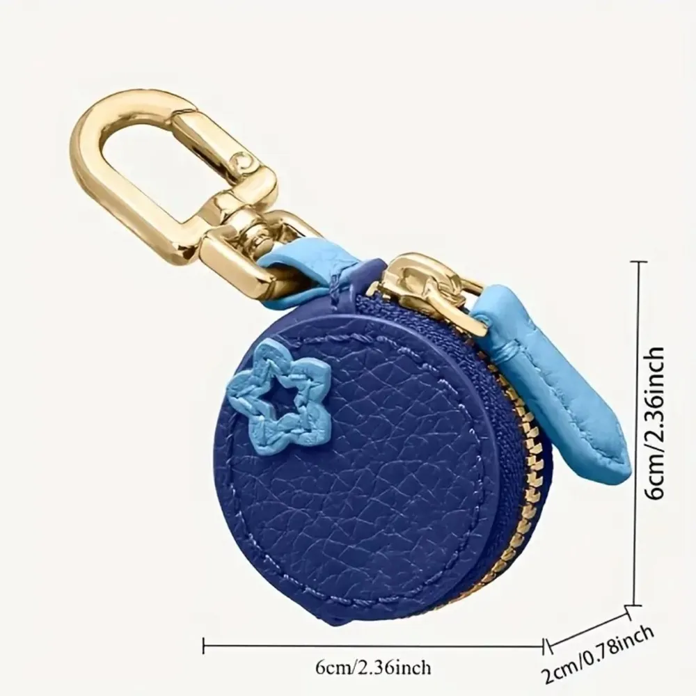 Blueberry Purse Bag Charm Zippered Coin AirTag AirPod Case NWT Blue - Image 3