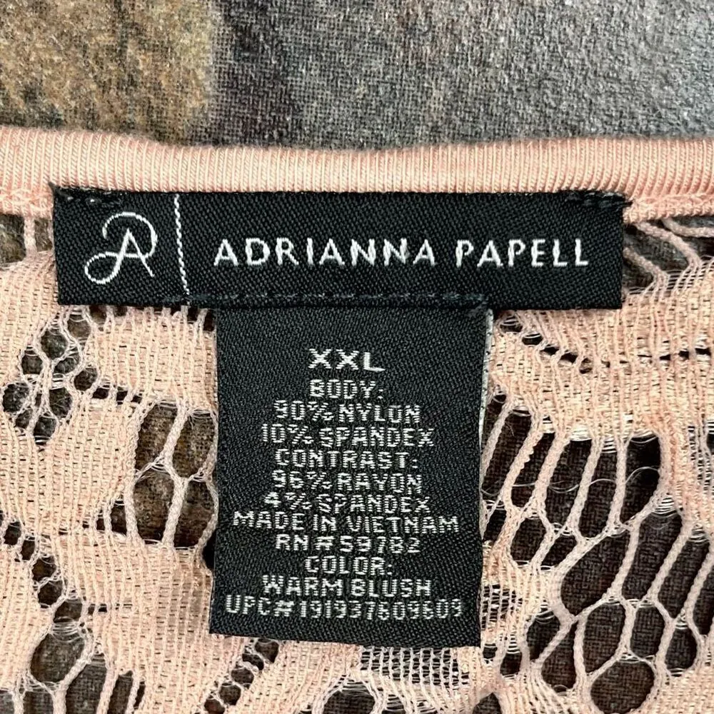 Adrianna Papell Women’s Pink Lace Overlay Career Tank Top XXL - Image 7