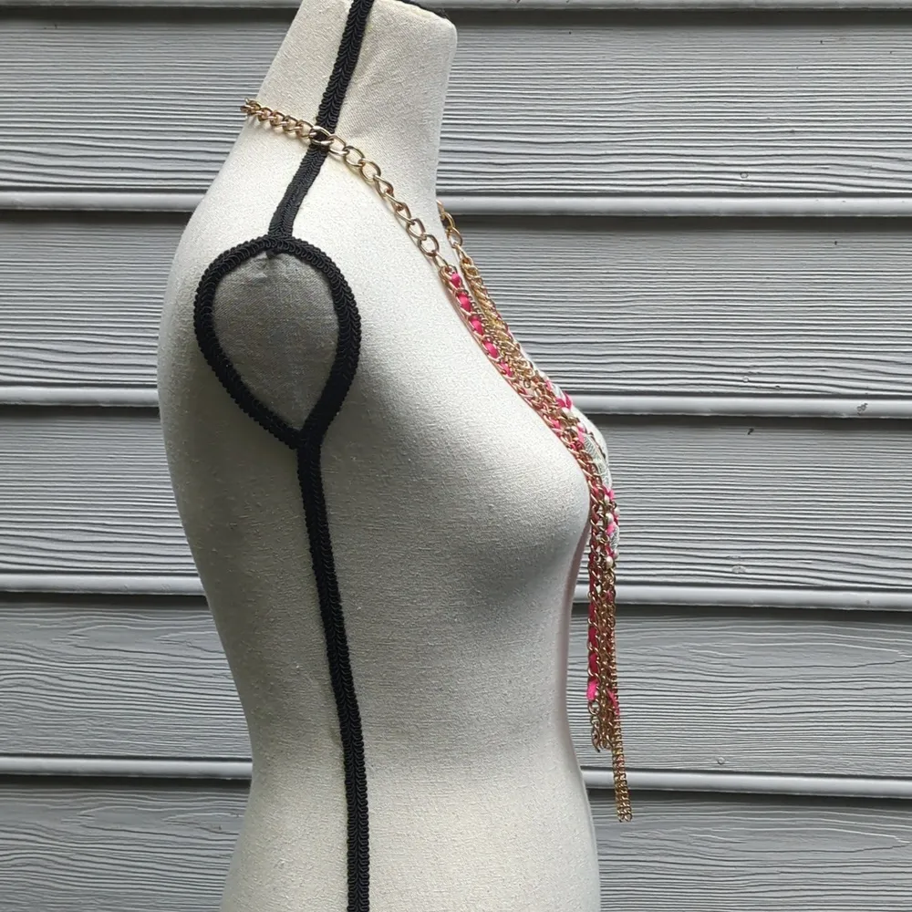 SET of 2 Ribbon and Chain Statement Necklaces - Image 7