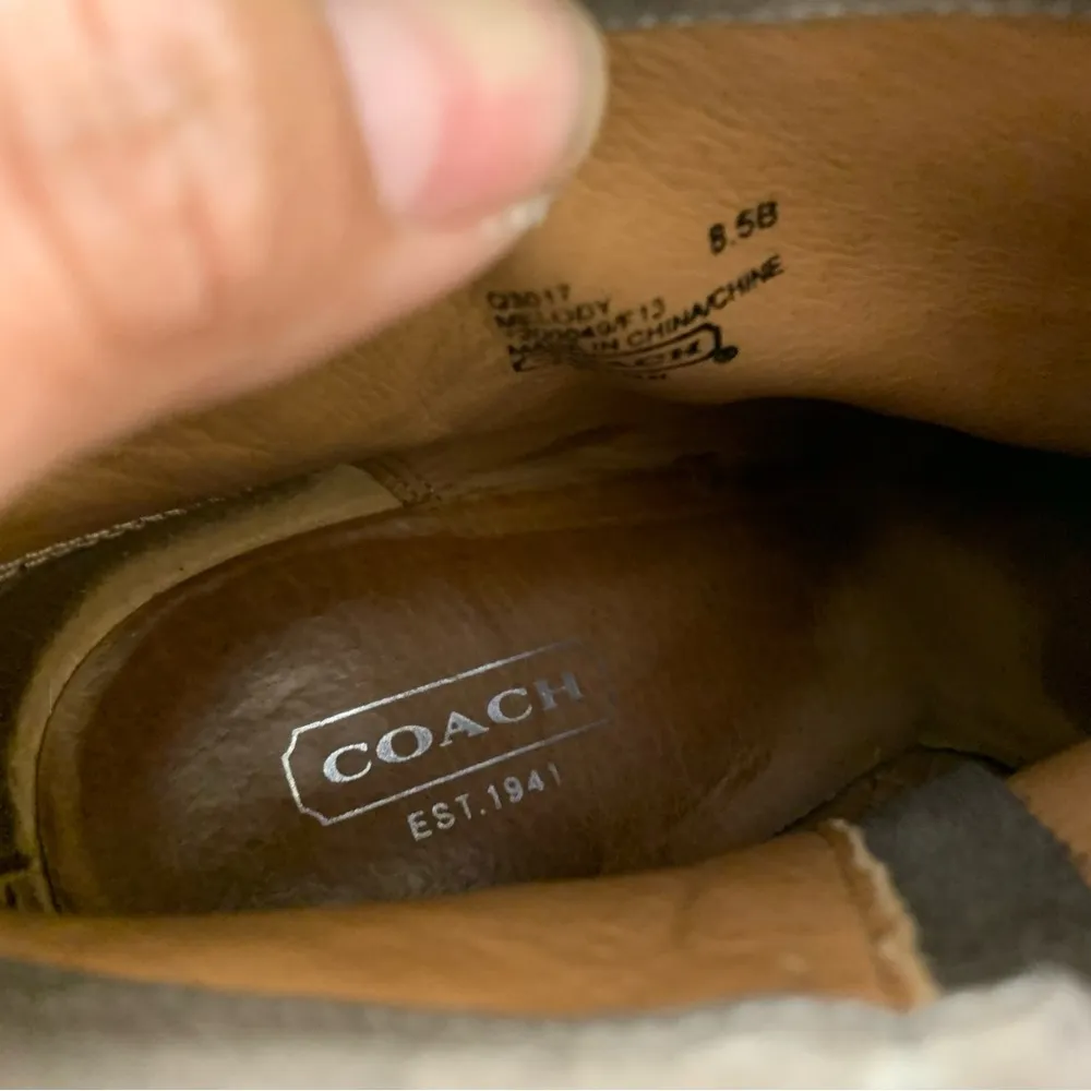 Coach wedge ankle boots size 8.5M suede leather - Image 8