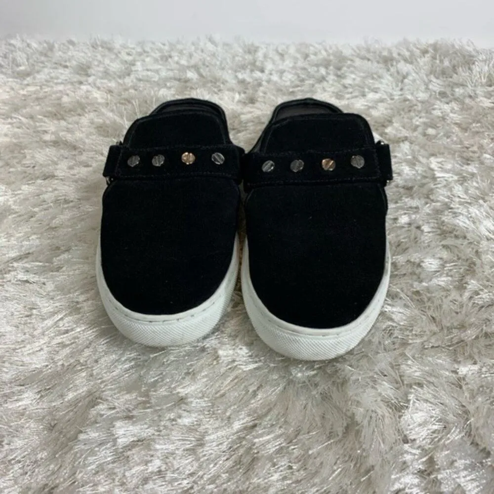 Rebecca Minkoff Suede Slides Black 9 - Image 2