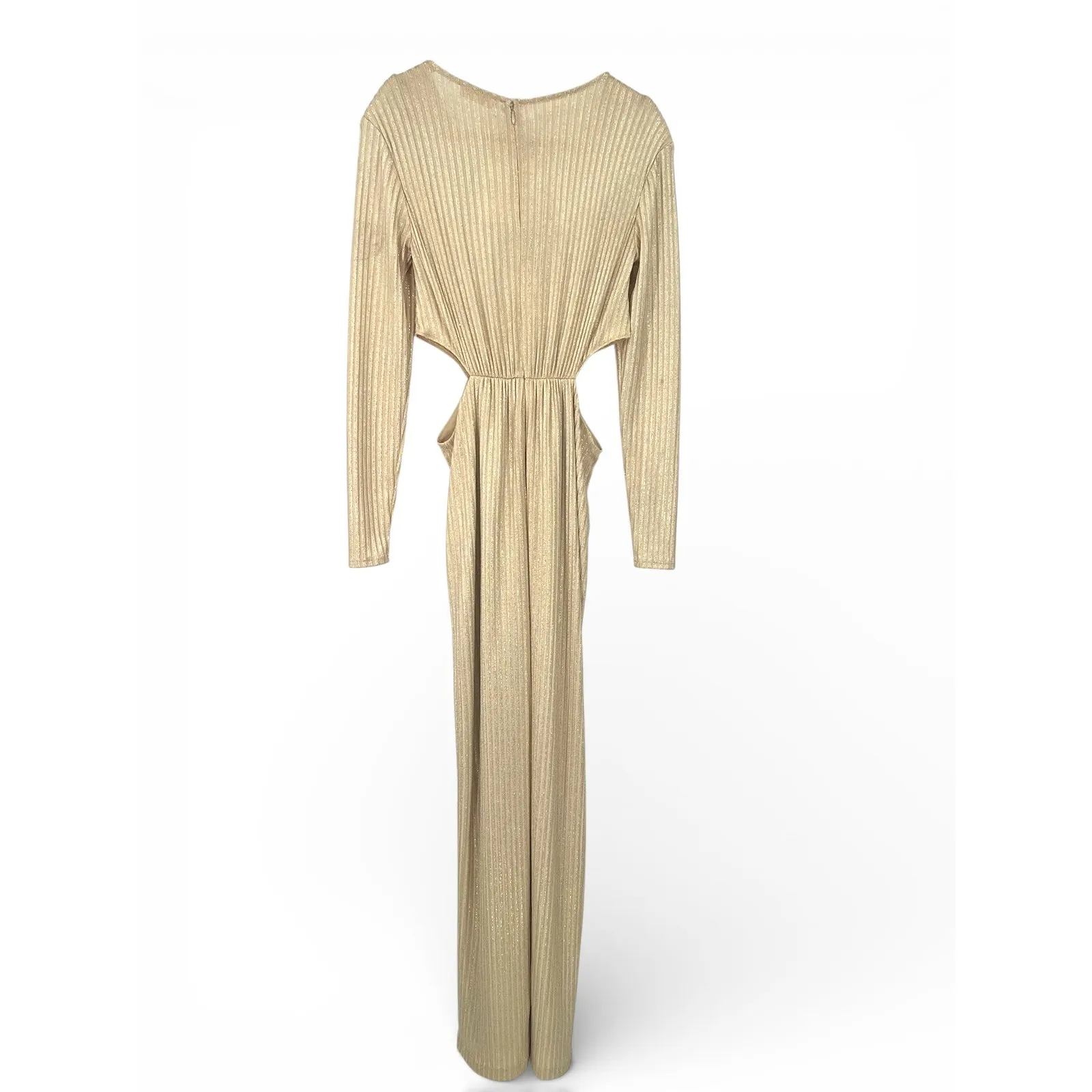 NWT Ramy Brook 8 Metallic Evening Dresses Gold Maxi Ribcage Cutouts New Years - Image 7