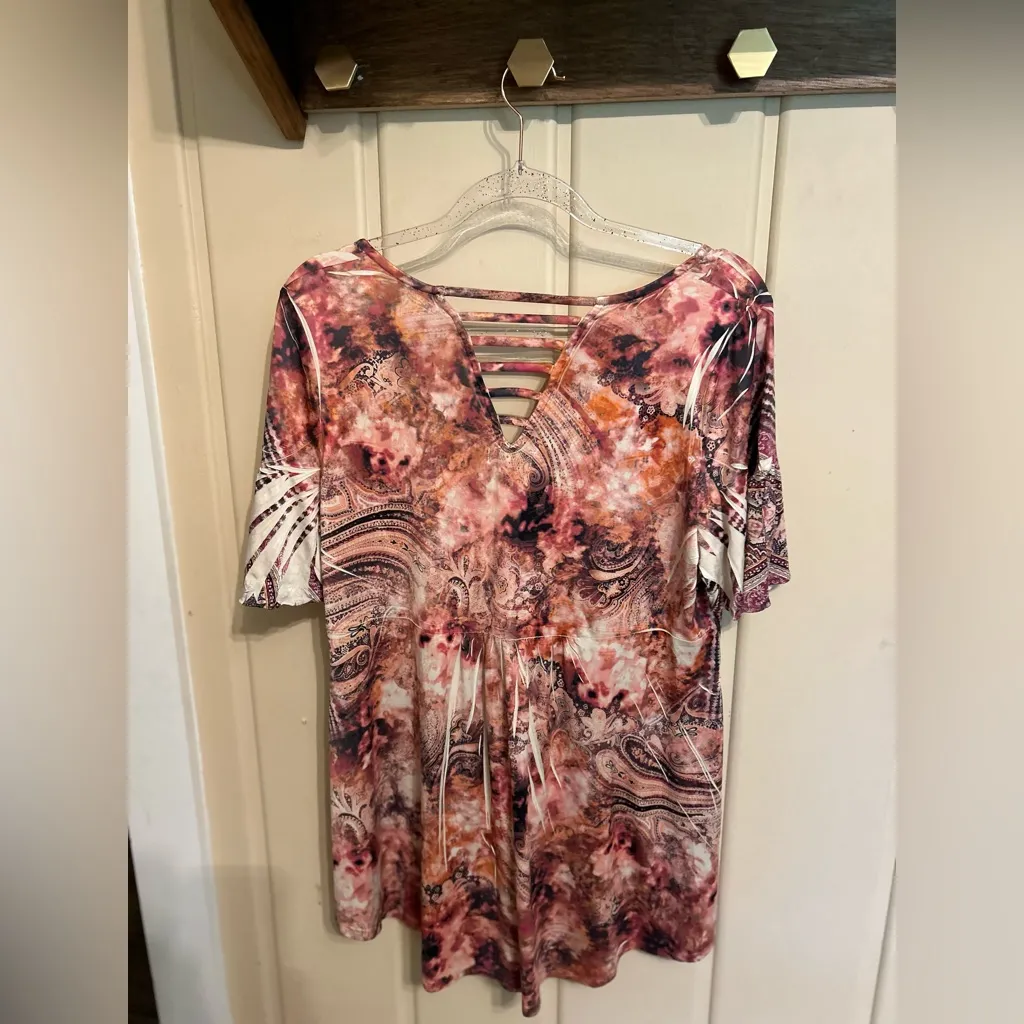 Boho Indie Peasant Multicolor Women's Top - Image 2