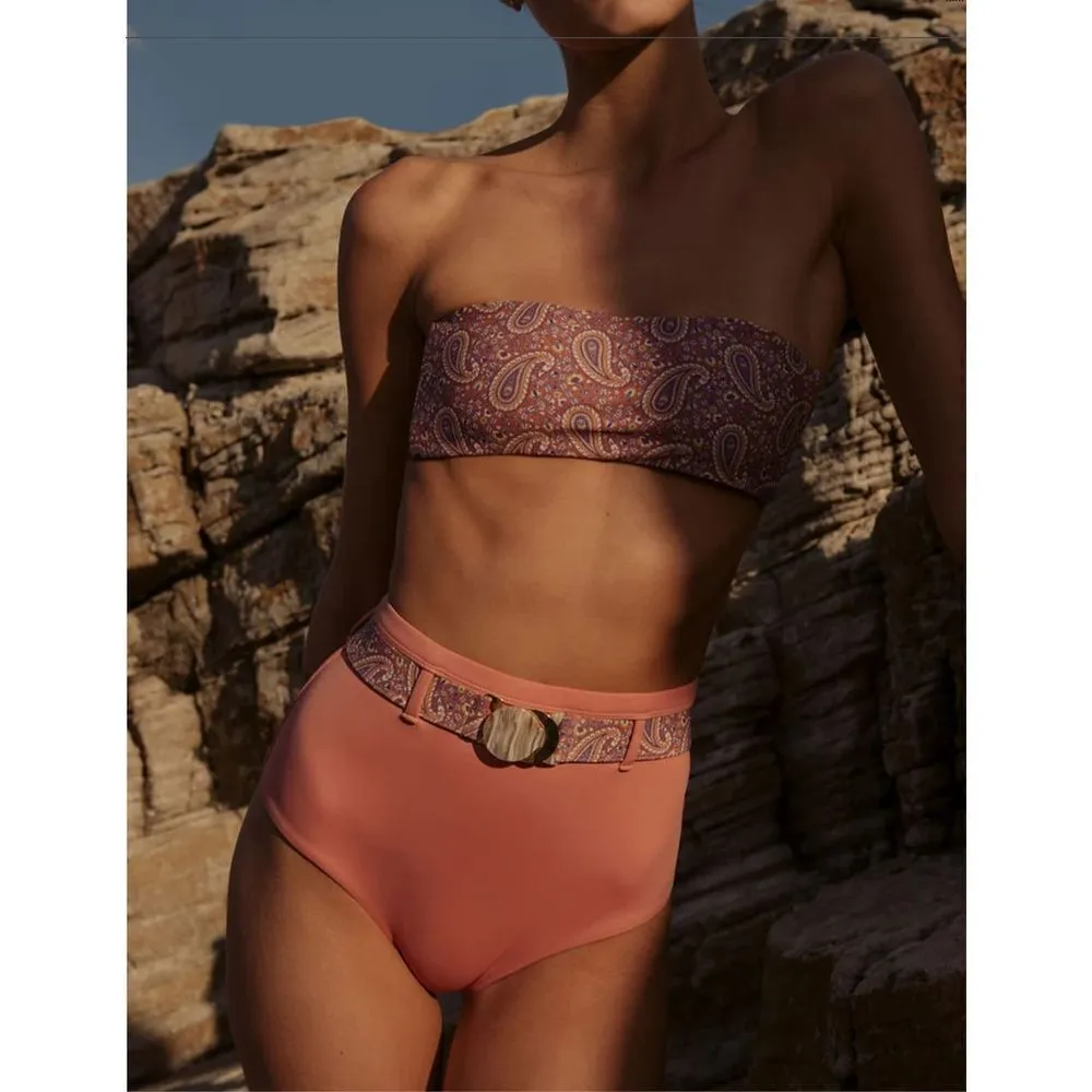 New. Palm high waist and bandeau bikini. Retails $230. 6 - Image 7
