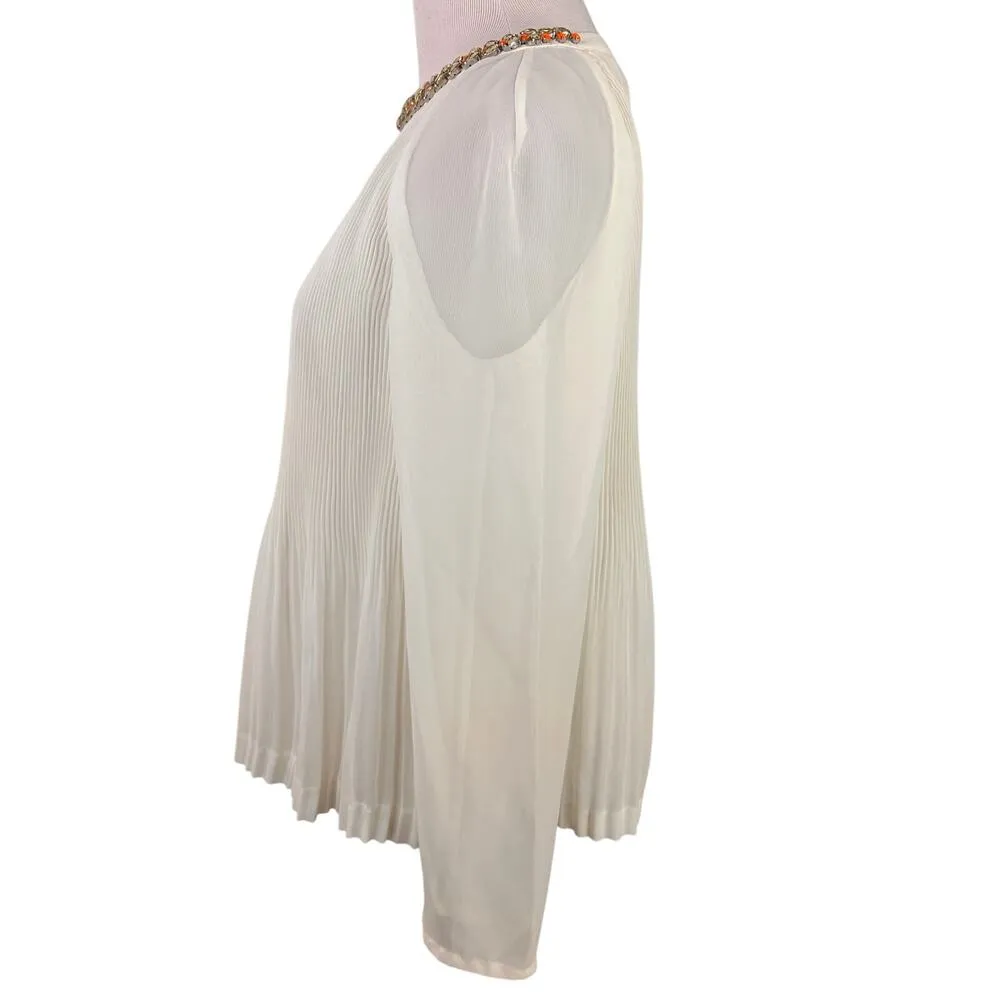 Ted Baker Lovina Bejeweled Accordion Pleated Top Size 2 - Image 5