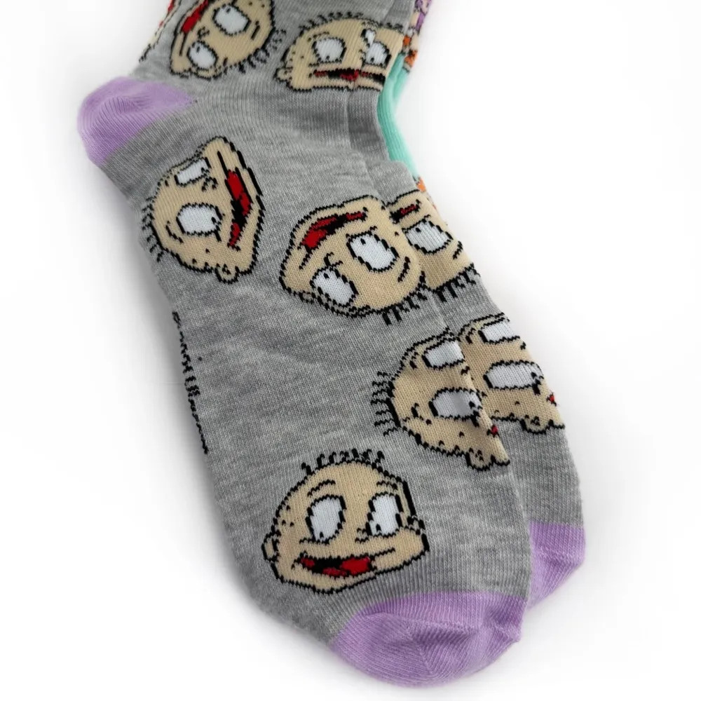 Nickelodeon Rugrats Crew Socks Reptar Chuckie Tommy 90s Retro Gift Mens Womens - Image 6