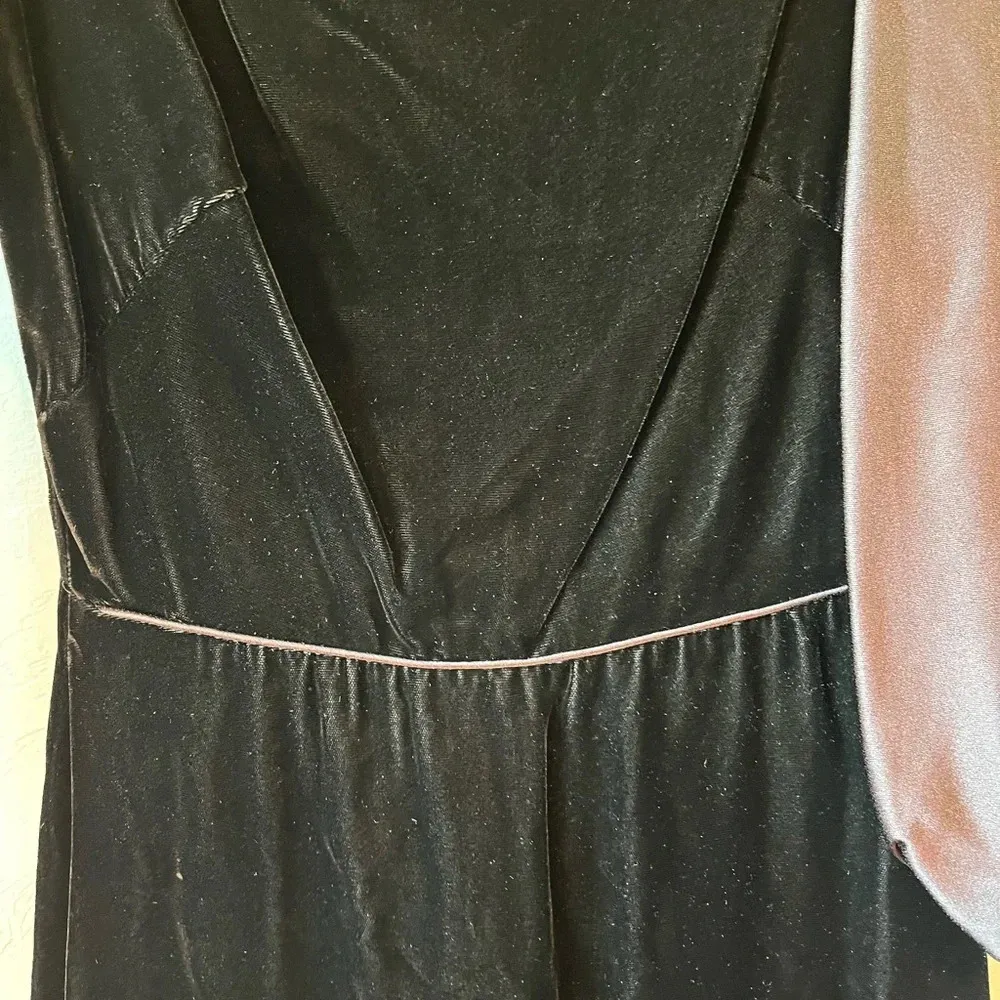 Vintage Velvet Dress Black Goth Whimsigoth Dark Romantic vampire HOCO victorian‎ - Image 4