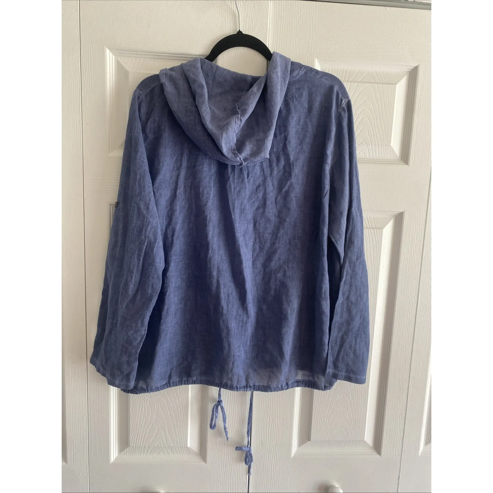 EFES Special Womens XL Blue Buton Front Hooded Coastal Lagom Laggenlook - Image 6