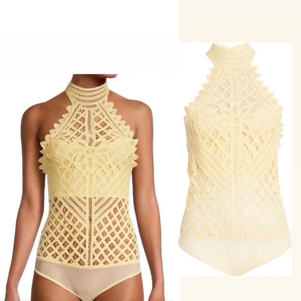 Intimately Free People Vintage Yellow Lace Bodysuit, NWT Size M - Image 2