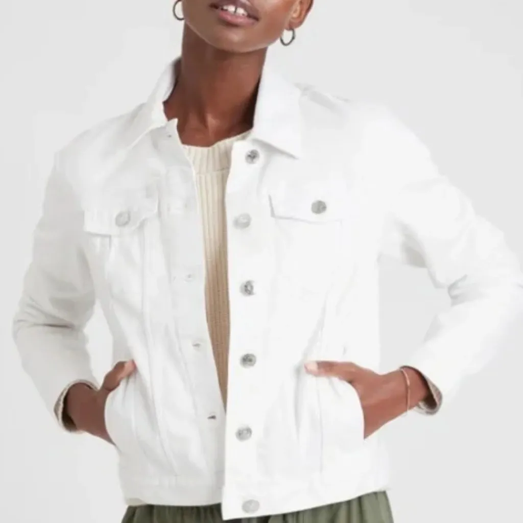 BANANA REPUBLIC White Denim Jacket MP - Image 2