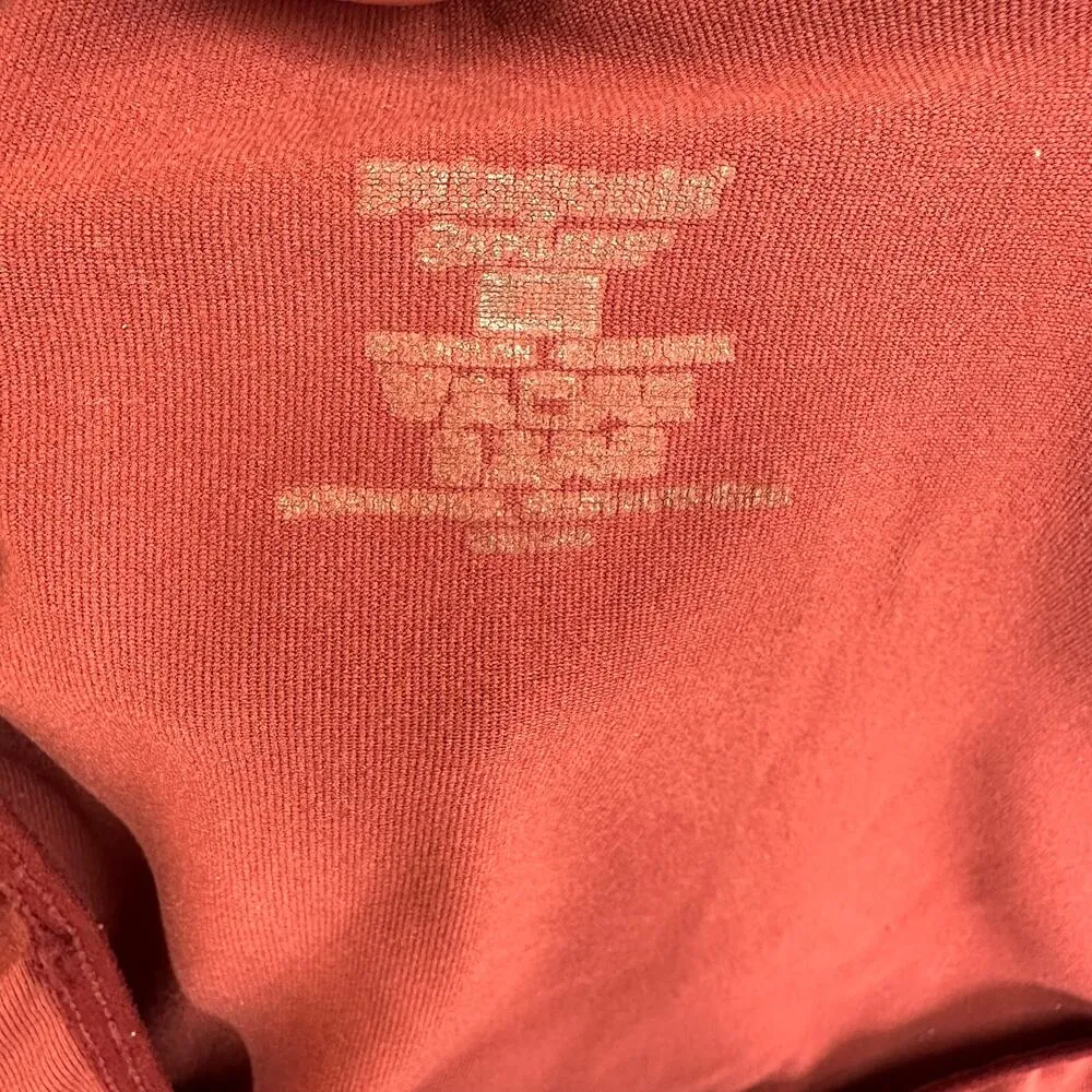 Patagonia Women's Maroon Jersey Tunic Floral Accents Long Sleeve Shirt Size M - Image 2