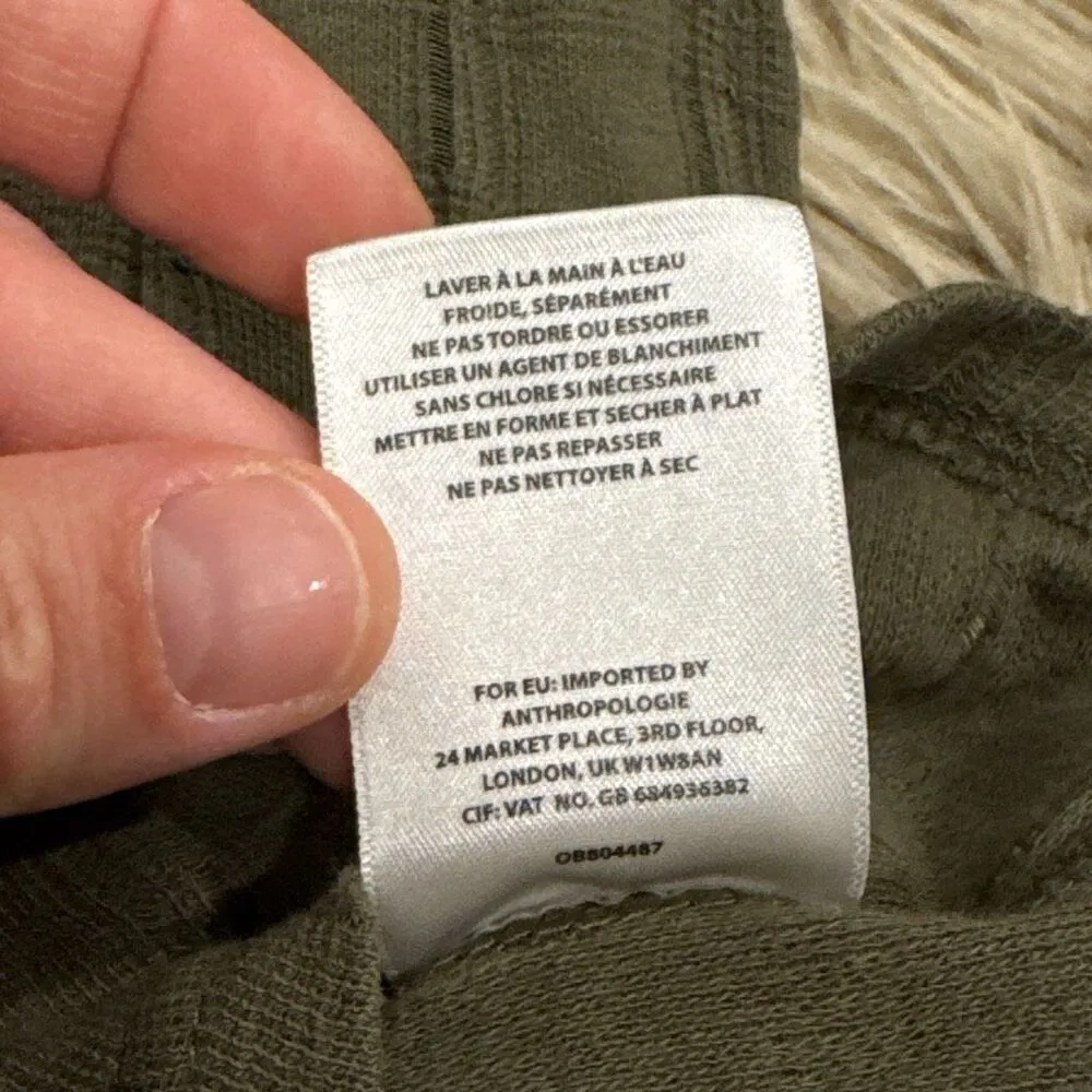 Akemi Kin Anthropologie Dandelion embroidered olive green top xs - Image 6