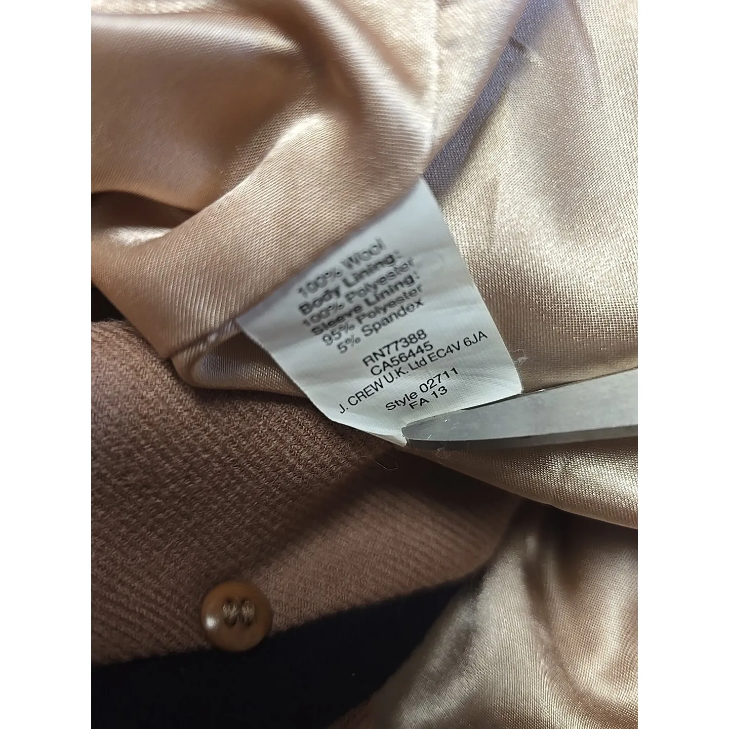 J CREW SCHOOLBOY BLAZER Womens Size 4 Wool‎ Mauve Lined Gold Buttons Academia - Image 8