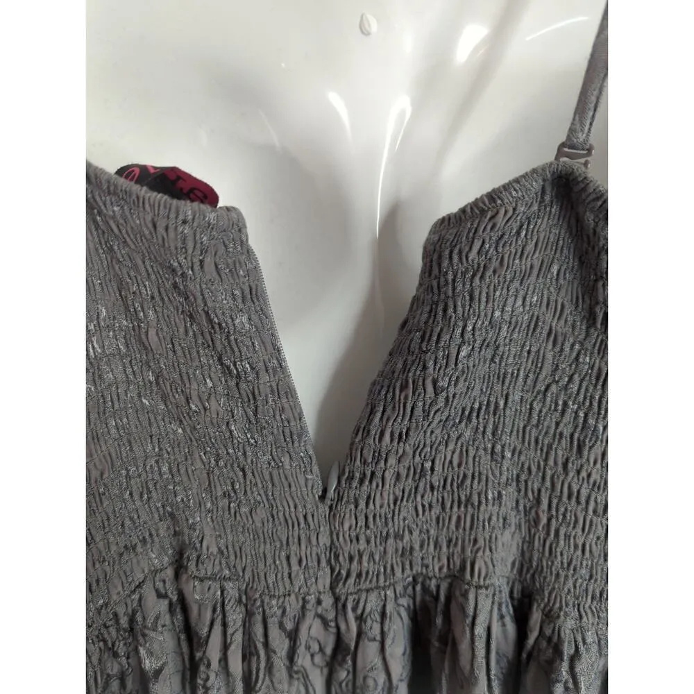 Anthropologie Maple Jacquard Sweetheart Neckline  Midi Dress Gray Womens Size 10 - Image 5