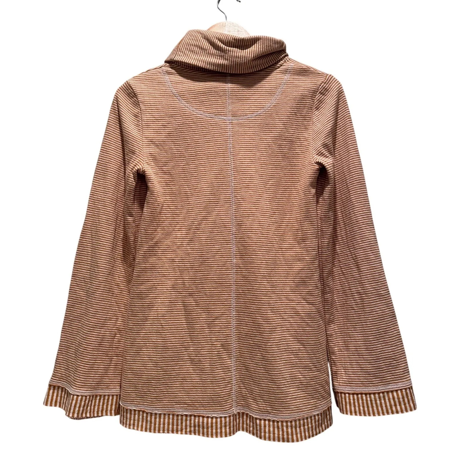 Anthropologie Maeve Striped Cowl Neck Mustard Tai Sweater Top Size XS - Image 4