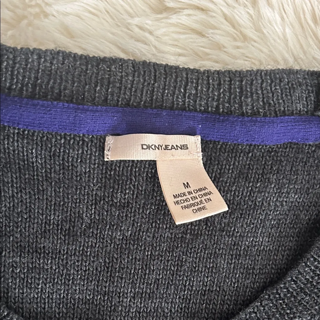 DKNY Gray Cable Knit Sweater Dress - Image 2