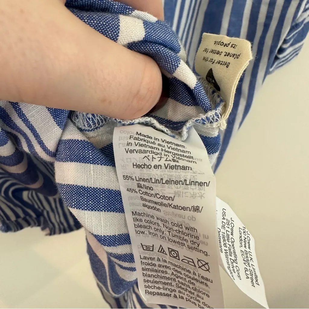 Madewell Courier Button-Back Shirt in Hinsdale Stripe Blue and White Size Small - Image 6