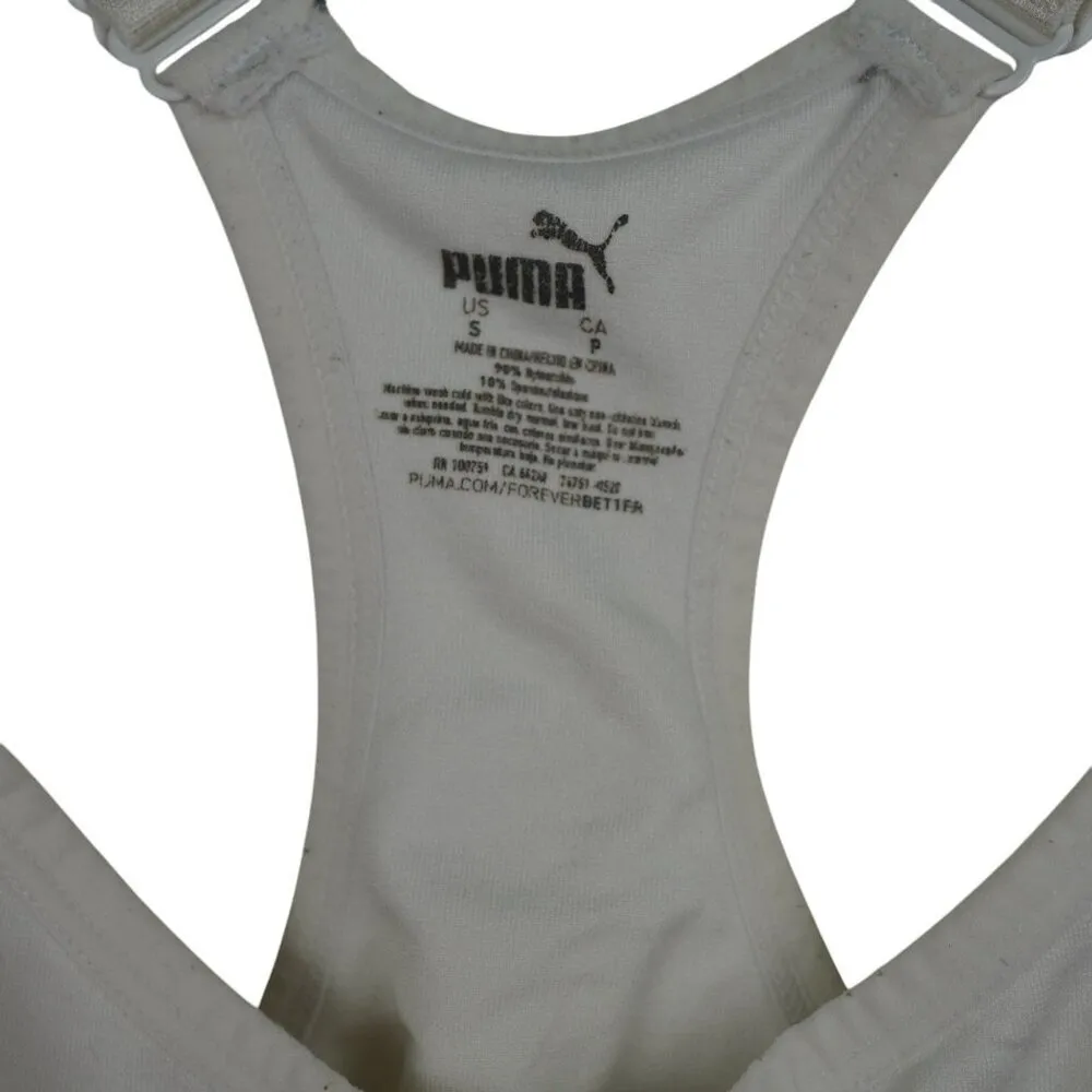 Puma Womens Racerback Sports‎ Bra S White Nylon/Spandex - Image 2