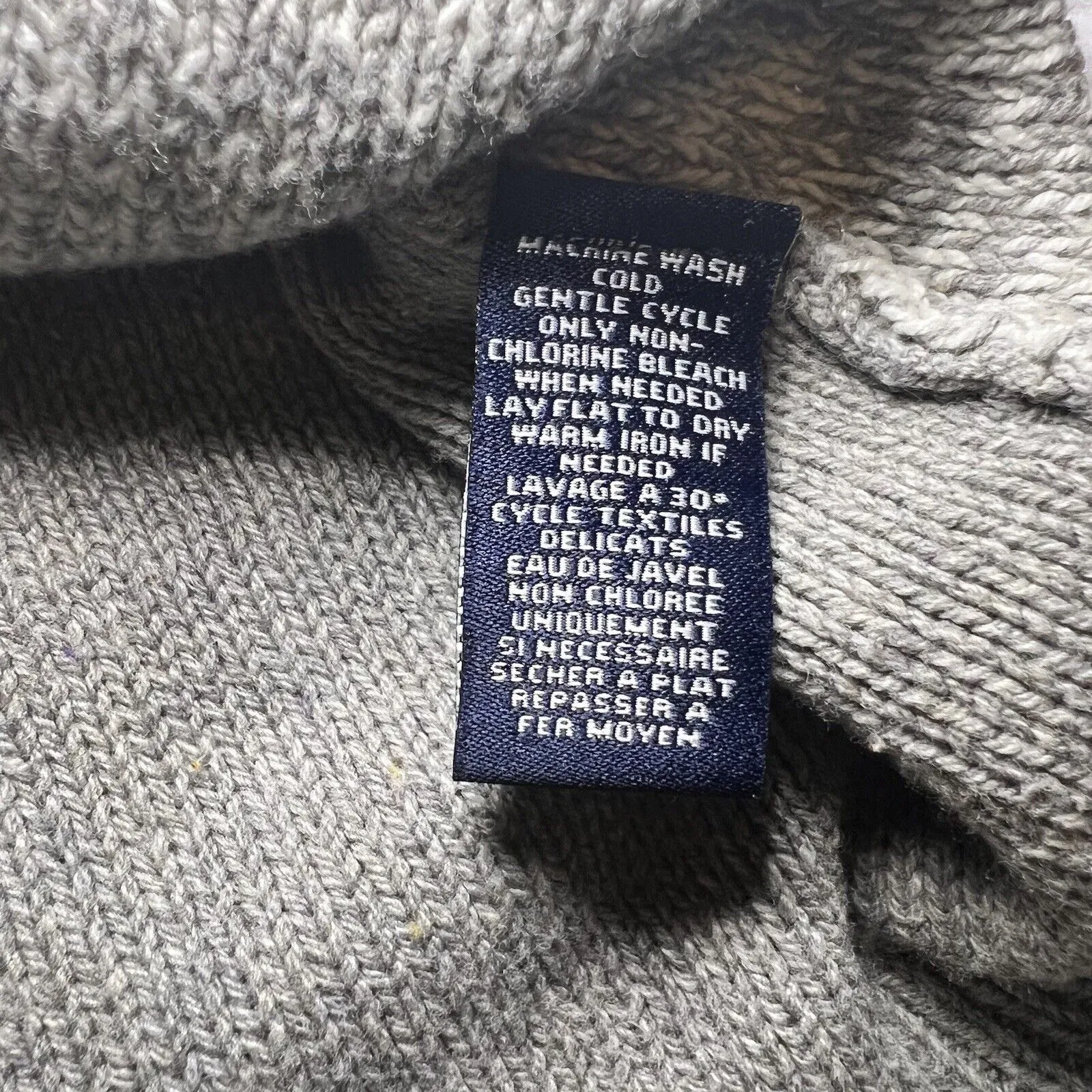 Chaps Classics V-Neck Sweater Cable Knit‎ Gray XL - Image 3