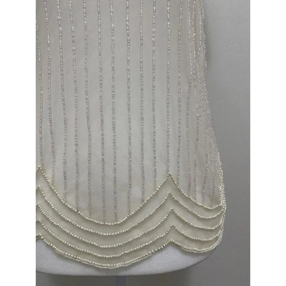 TFNC LONDON Sheer Beaded Blouse in Cream (SMALL) - Image 4