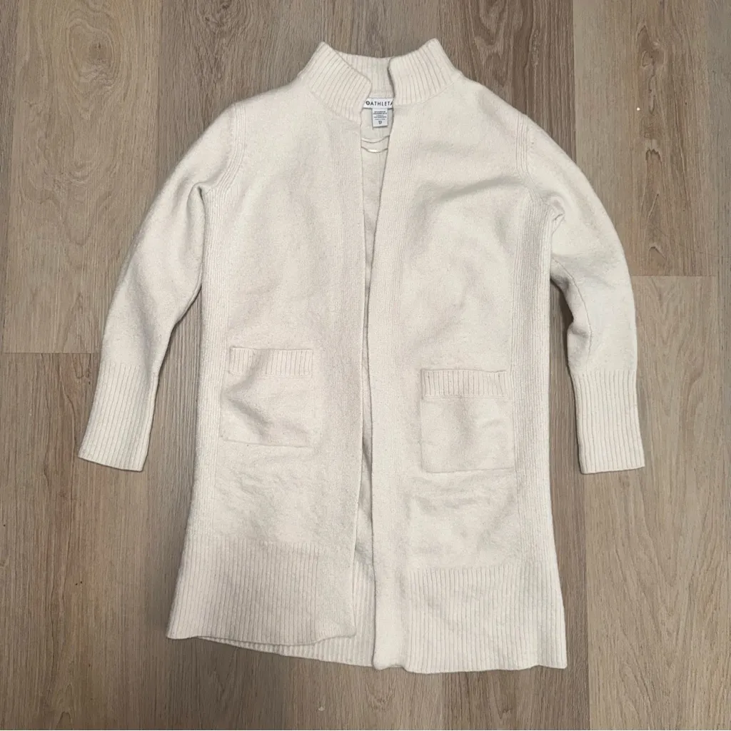 Athleta Spirit Magnolia White Wool & Cashmere Wrap Sweater - Size XS - Image 2