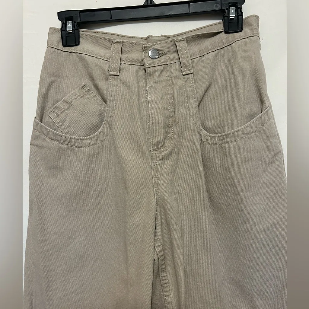 Vintage Y2K Zonz High Rise Baggy Jeans Women’s 12‎ Wide Leg 90s JNCO Style Tan - Image 5