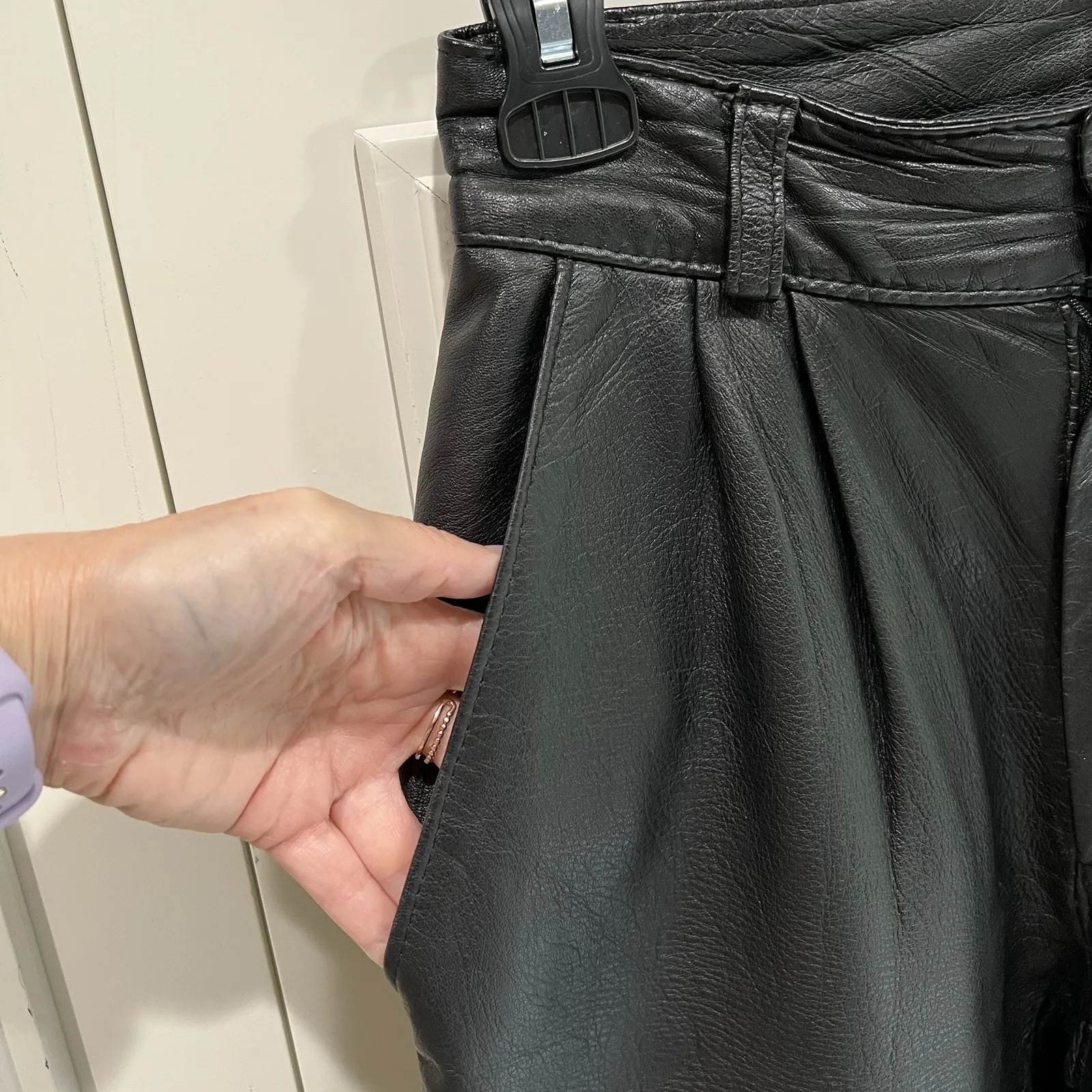 Sphinx Black Leather Pants High Rise Biker Made In England Bikercore Edgy Rocker - Image 3