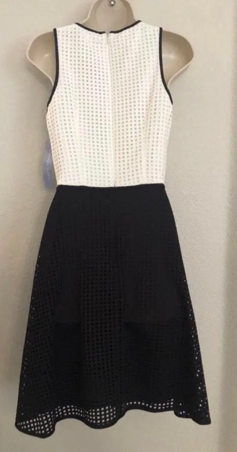NWT  black & white mesh dress. Sz 4 - Image 2